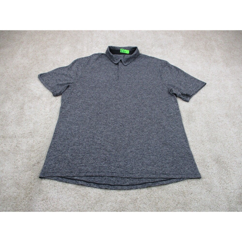 Lululemon Polo Shirt Mens 2XL XXL Gray Performance Stretch 1/4 Zip Golf Tennis